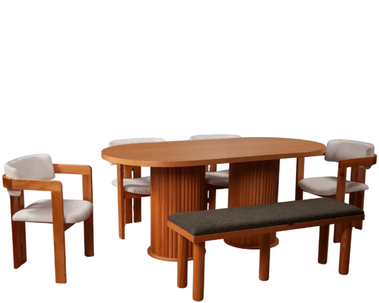 Bench oturaklı uzun restoran masası